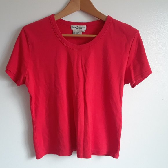 Casual Connections Tops - (4/$15) 90s Red Cotton Top L